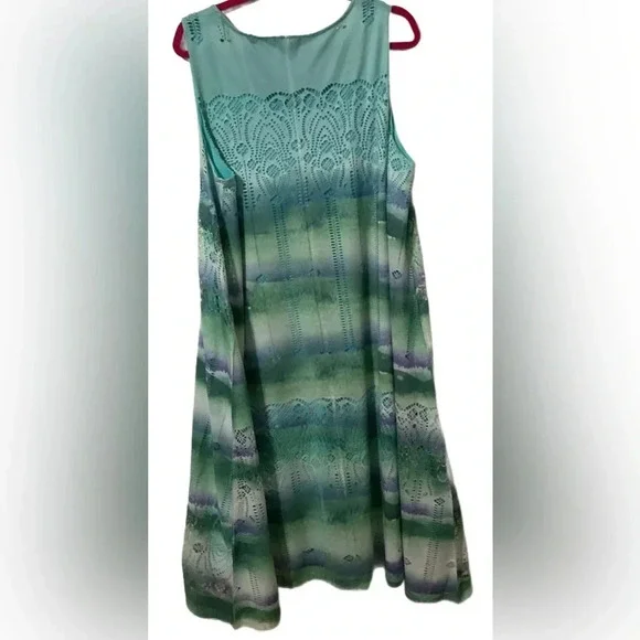 One World Ladies Aqua Sleeveless Dress. Size XL NWT - Picture 2 of 5